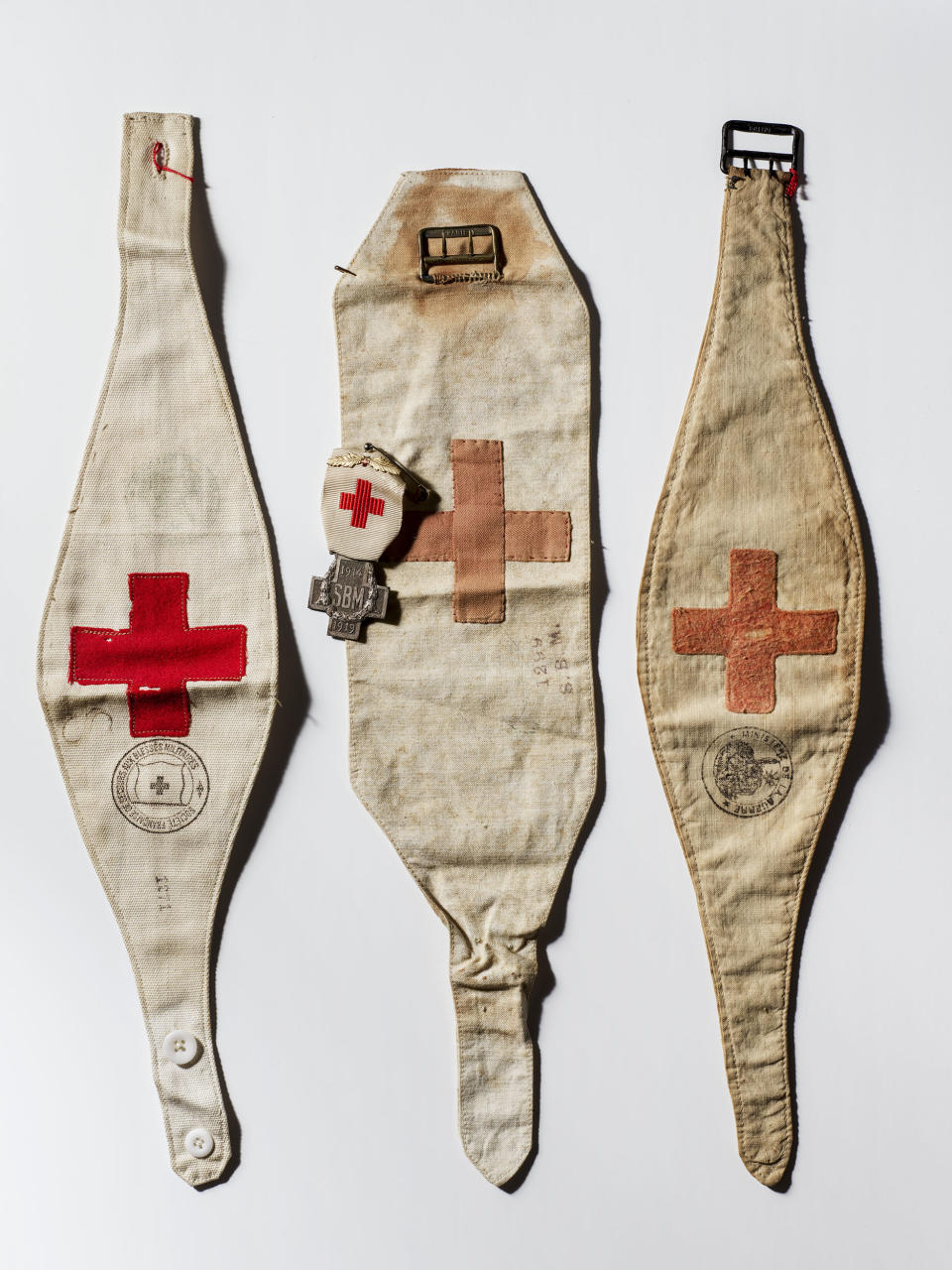 Henry Leutwyler, Red Cross Arm Bands, Crescent Museum, Geneva, 2013. - Credit: Courtesy of Images for Humanity