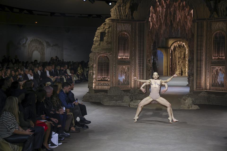 Dancers perform during the Dior Spring/Summer 2023 fashion collection presented Tuesday, Sept. 27, 2022 in Paris. (Photo by Vianney Le Caer/Invision/AP)