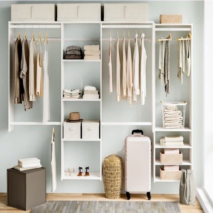 The closet organizer pictured in white