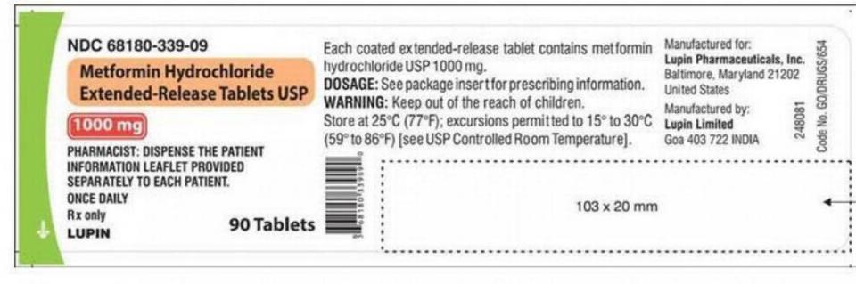 A label from one of the 1000 mg bottles recalled Wednesday.