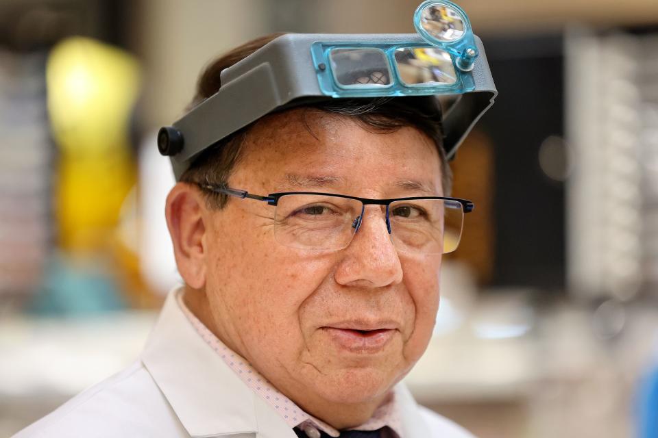 Marcelo Sandivar, certified watch technician and owner of Fashion Watch & Clock, poses for a portrait at the company’s kiosk in Fashion Place Mall in Murray on Thursday, Aug. 24, 2023. | Kristin Murphy, Deseret News