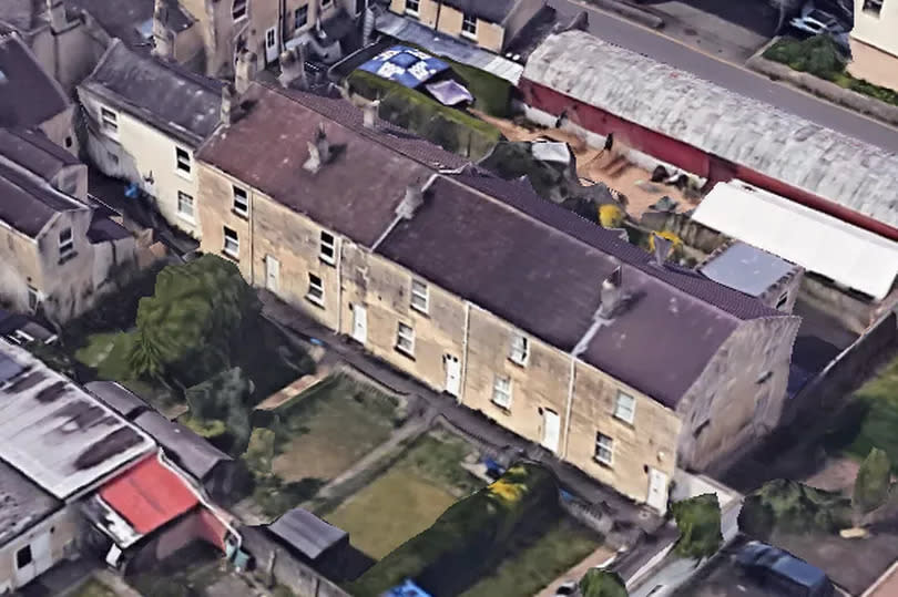 A 3D projection of Park View, with the air raid shelters visible at the bottom of the gardens -Credit:Google Maps