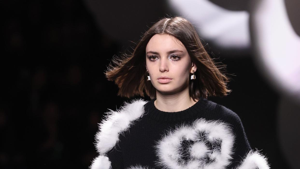 paris, france march 07 editorial use only for non editorial use please seek approval from fashion house a model walks the runway during the chanel womenswear fall winter 2023 2024 show as part of paris fashion week on march 07, 2023 in paris, france photo by pascal le segretaingetty images