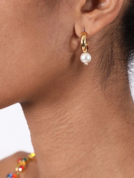 13) Crystal and Pearl Embellished Earrings