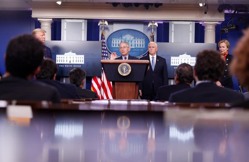 U.S. President Trump leads daily coronavirus response briefing at the White House in Washington