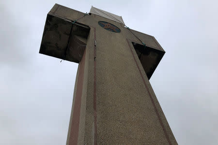 A concrete cross commemorating servicemen killed in World War One, that is the subject of a religious rights case now before the U.S. Supreme Court, is seen in Bladensburg, Maryland, U.S., February 11, 2019. Picture taken on February 11, 2019. REUTERS/Lawrence Hurley