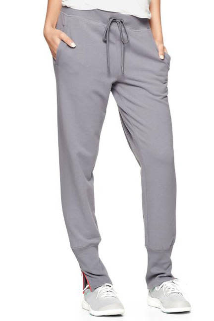 <div class="caption-credit"> Photo by: Courtesy of Gap</div><div class="caption-title">The Pants</div>These pants have a sartorial sensibility, yet remain the perfect pick to throw on for a quick jog. <br> <br> GapFit Contrast-Zip Fleece Sweatpants, $25 (on sale); <a href="http://www.shopstyle.com/action/apiVisitRetailer?id=388993850&pid=uid5225-1605515-66&utm_medium=widget&utm_source=Product+Widget" rel="nofollow noopener" target="_blank" data-ylk="slk:gap.com;elm:context_link;itc:0;sec:content-canvas" class="link ">gap.com</a> <br> <br> <br> <b>More from ELLE.com:</b> <b><br> <a href="http://www.elle.com/beauty/makeup-skin-care/model-skin-secrets-654273?link=emb&dom=yah_life&src=syn&con=blog_elle&mag=elm" rel="nofollow noopener" target="_blank" data-ylk="slk:20 Models Reveal Their Face Products;elm:context_link;itc:0;sec:content-canvas" class="link ">20 Models Reveal Their Face Products</a> <br> <a href="http://www.elle.com/beauty/makeup-skin-care/step-by-step-makeup-how-tos?link=emb&dom=yah_life&src=syn&con=blog_elle&mag=elm" rel="nofollow noopener" target="_blank" data-ylk="slk:Step by Step Guide to Pretty-on-Everyone Looks;elm:context_link;itc:0;sec:content-canvas" class="link ">Step by Step Guide to Pretty-on-Everyone Looks</a></b> <br>