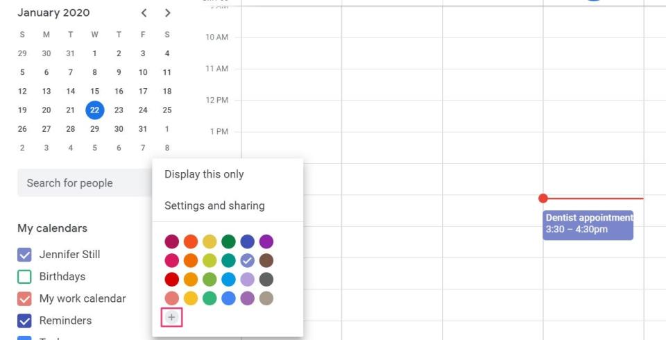 How to change colors on Google Calendar