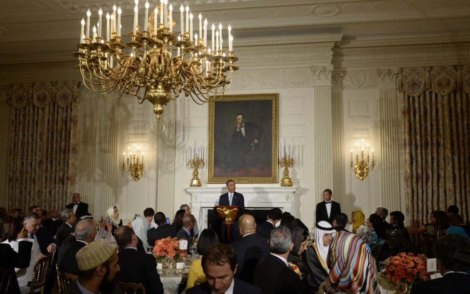 US President Barack Obama hosts an Iftar dinner celebrating Ramadan in 2014 - Credit: Corbis