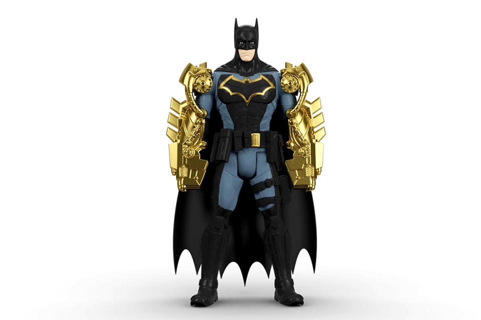 <p>Disappointed by the Batman vs. Bane battle we got in <em>The Dark Knight Rises</em>? Stage your own version with this three-piece “Battle in a Box” set, starting with an armor-sporting Caped Crusader. (Photo: Mattel/Warner Bros.) </p>