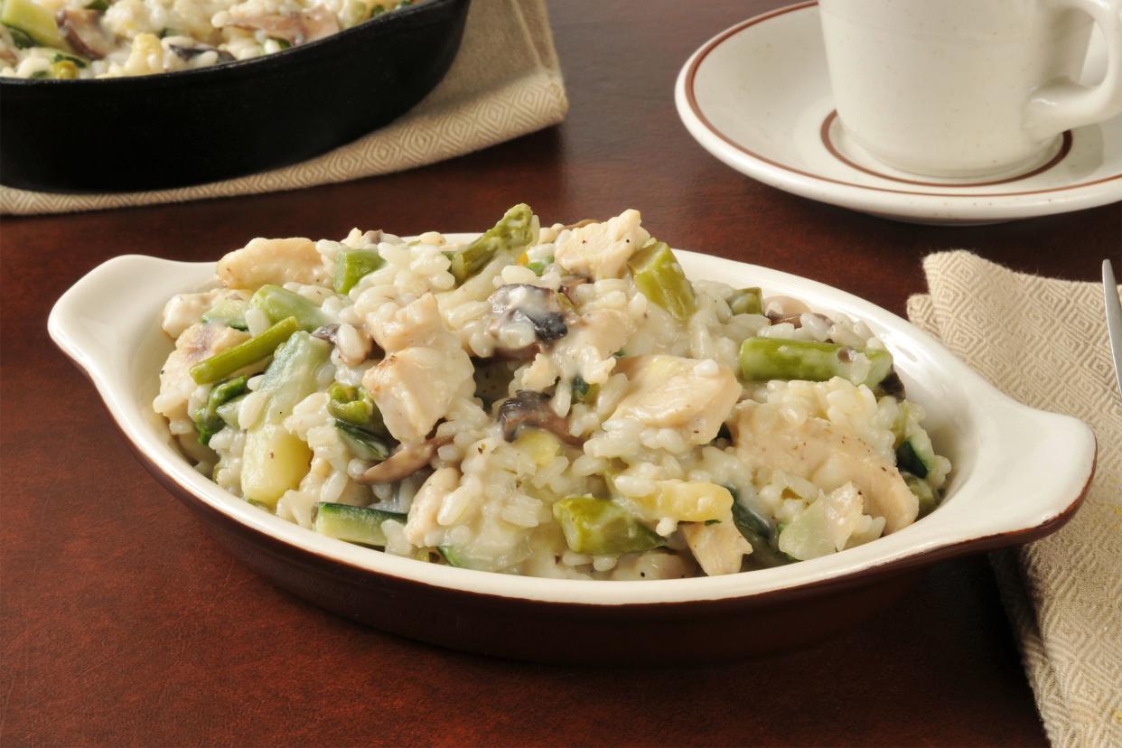 chicken, green bean, rice casserole