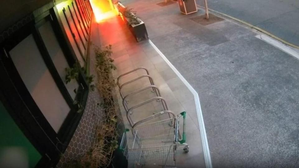 A flare was also lit up at the store.