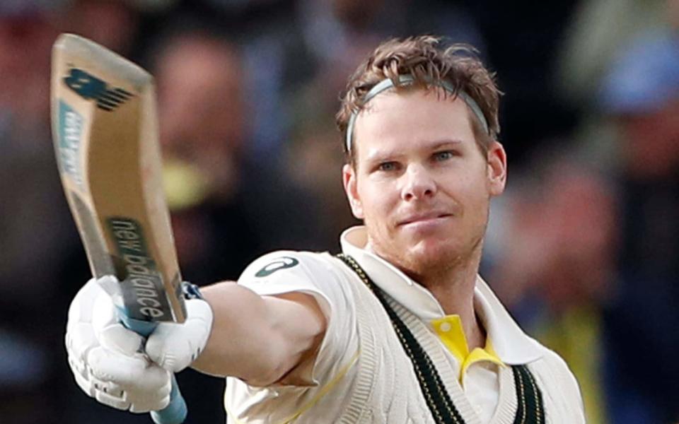 Steve Smith brings up his third Ashes double century on the second day of the fourth Test at Old Trafford - AP