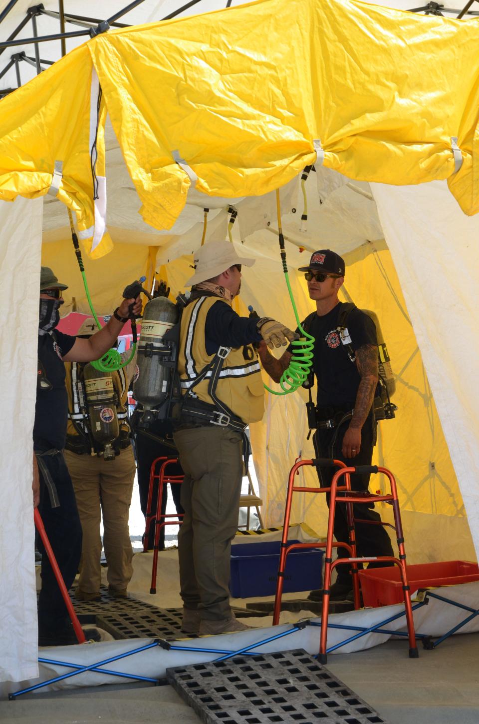 White Sands Missile Range personnel supporting NASA and  Boeing's Orbital Flight Test-2 (OFT-2) landing and recovery of the Starliner  spacecraft participated in a Mission Dress Rehearsal on May 18, 2022 at White  Sands Space Harbor.