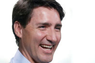 Canada's Prime Minister Justin Trudeau reacts during an interview with Reuters in La Malbaie, Quebec, Canada, May 24, 2018. REUTERS/Chris Wattie