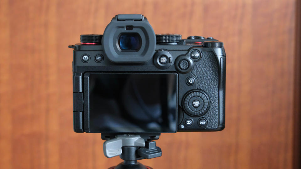 Panasonic Lumix G9 II camera on a tripod