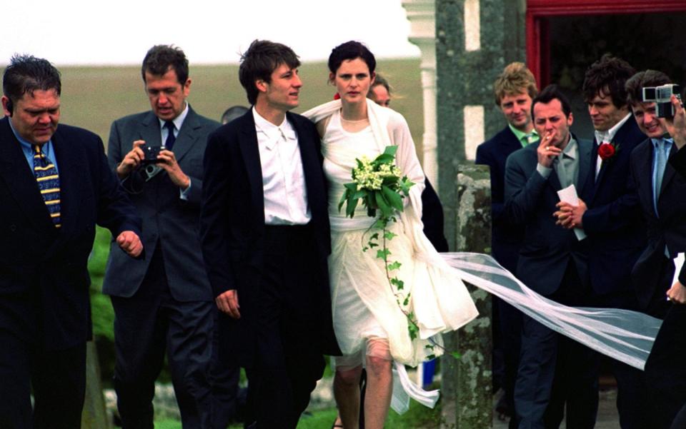 Stella Tennant and David Lasnet at their wedding in 1999 - David Cheskin/PA