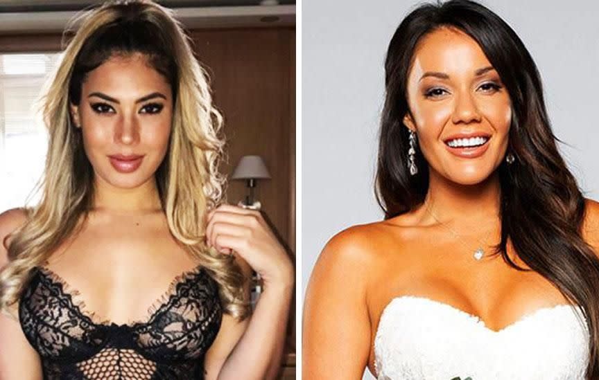 Former Bachelor star Noni Janur (L) has defended pal Davina (R), who has attracted a wave of viewer backlash following her cheating scandal on MAFS. Source: Instagram/nonijanur (L) and Channel Nine (R)