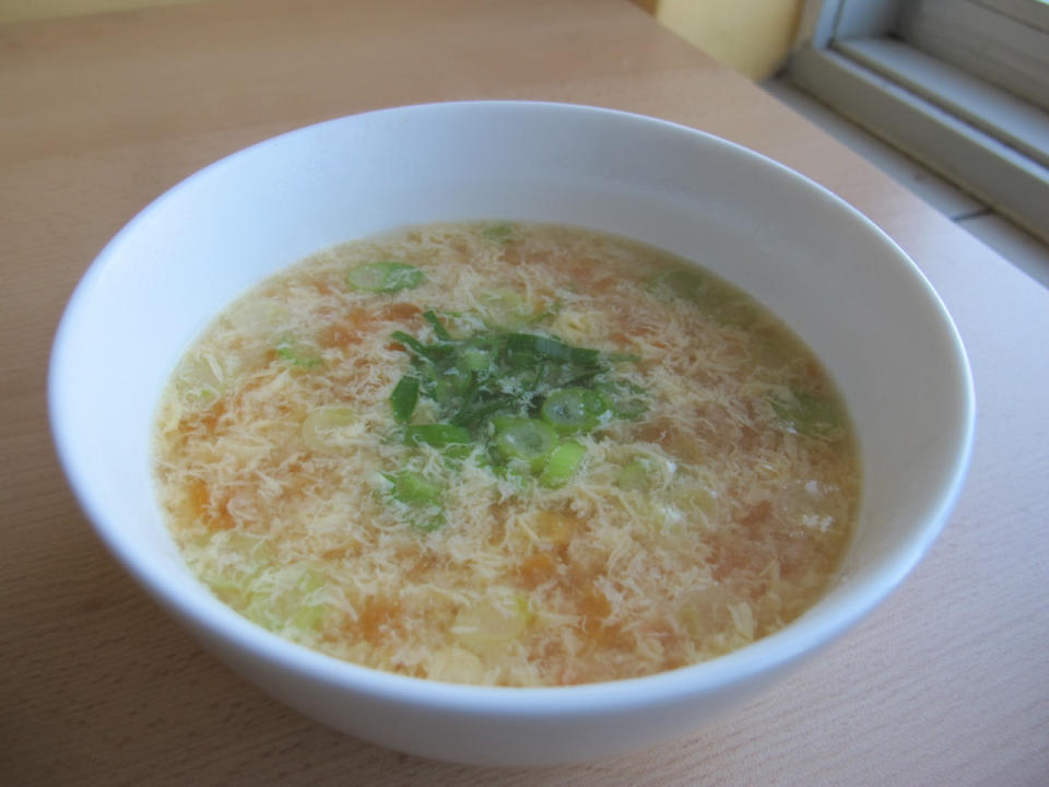 2. Tofu Egg Drop Soup with Tomatoes