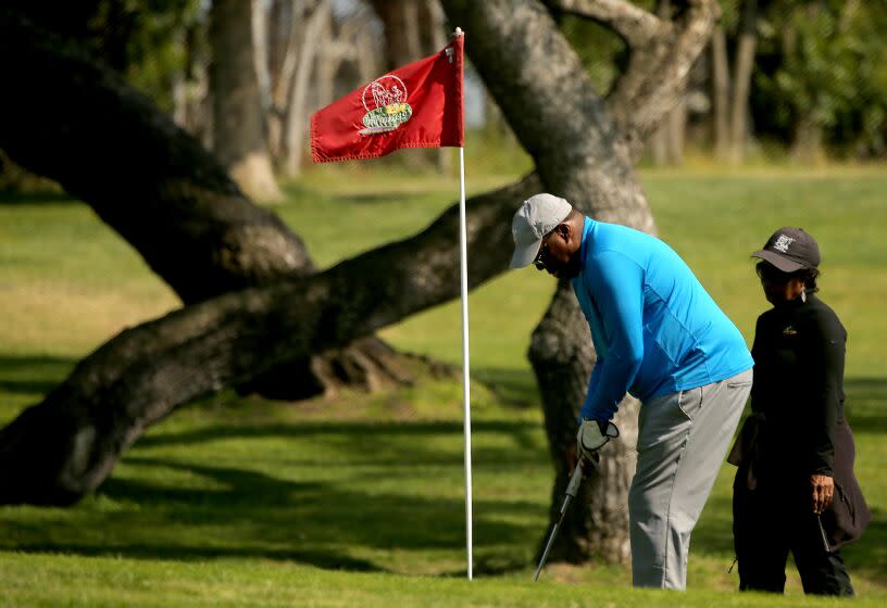 Los angeles, Calif. - June 2, 2023. Golfers play at Maggie Hathaway Golf Course in South Los Angeles.