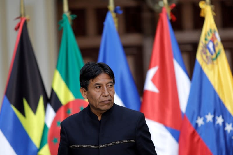 FILE PHOTO: Former Bolivian Foreign Minister David Choquehuanca attends an ALBA-TCP alliance meeting in Caracas,