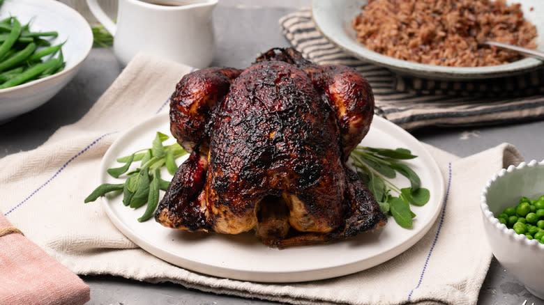 blackberry glazed sage roast chicken