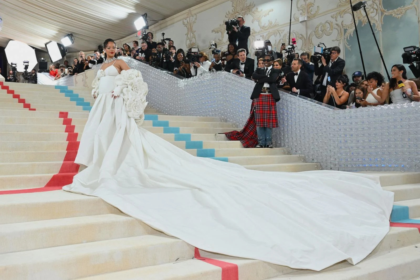 PHOTO: Rihanna arrives for the 2023 Met Gala at the Metropolitan Museum of Art on May 1, 2023, in New York.  (Angela Weiss/AFP via Getty Images)