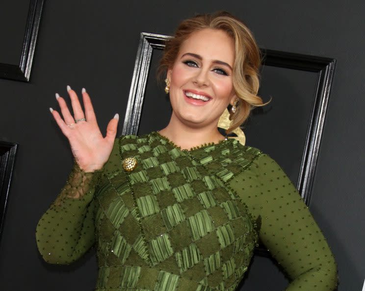 Adele prompted marriage rumours at the Grammy Awards.