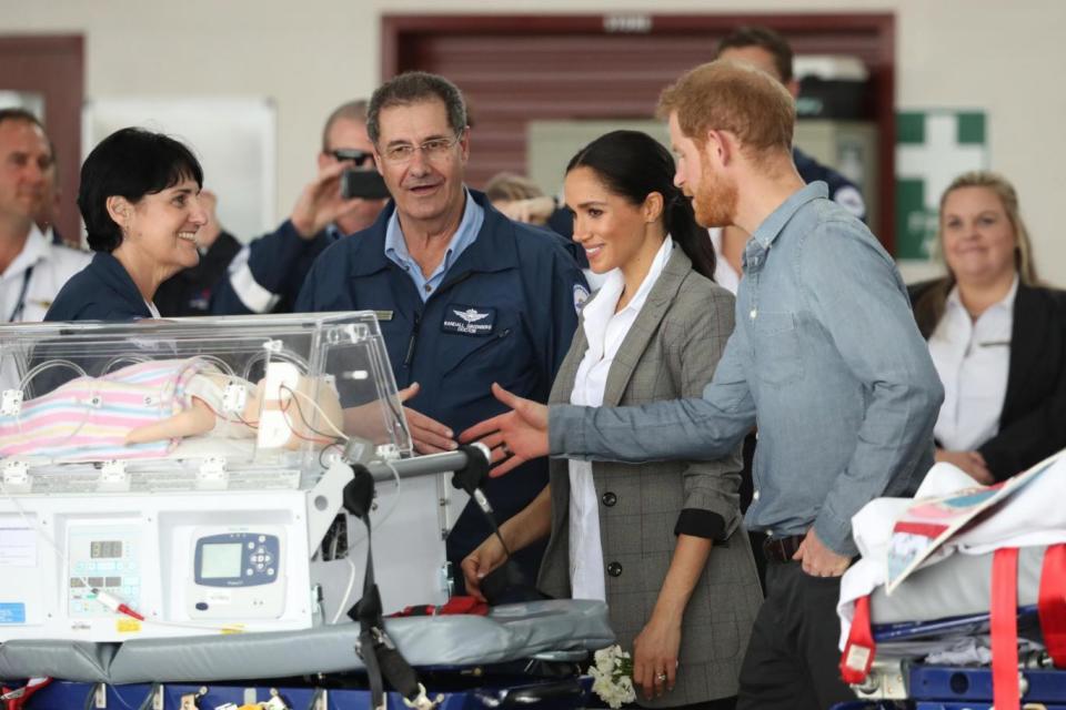 Harry and Meghan visit the Royal Flying Doctors Service hangar (Getty Images)