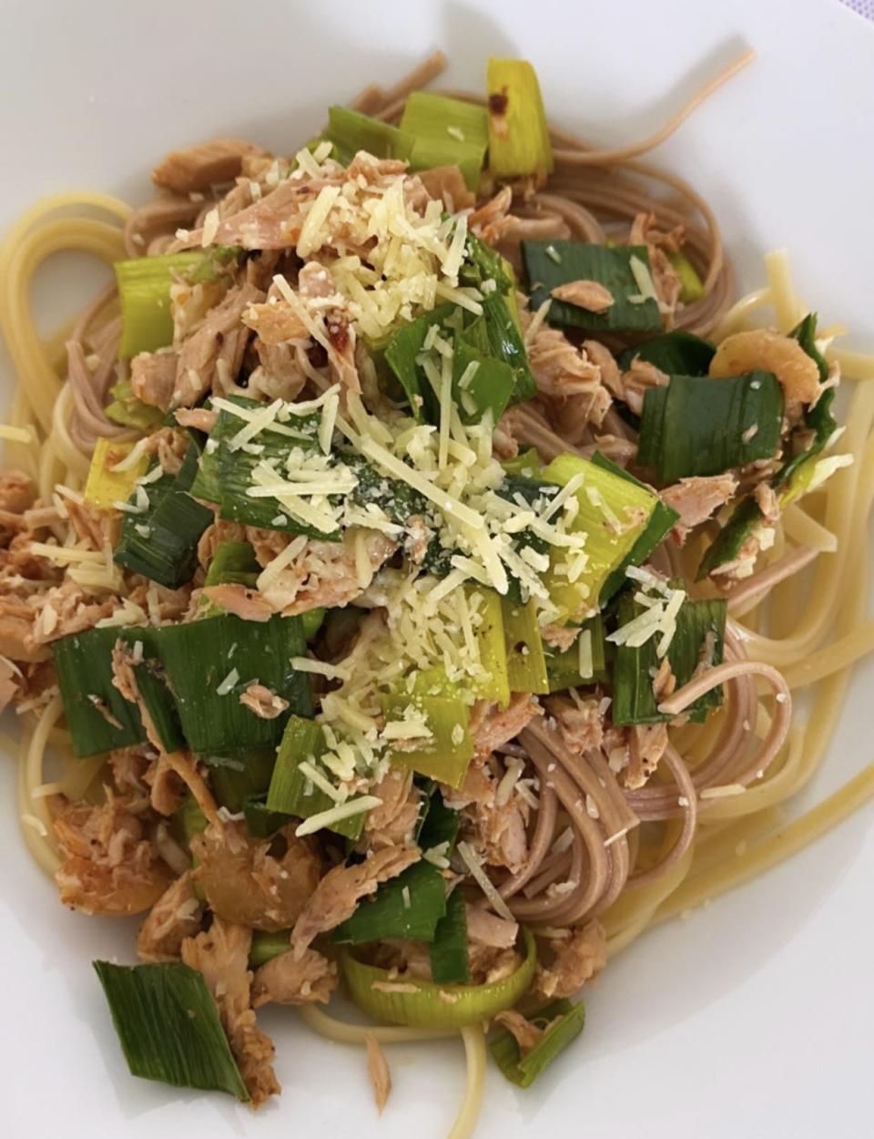 Pasta with tuna flakes and leek. (PHOTO: Reta Lee/Yahoo Lifestyle SEA)