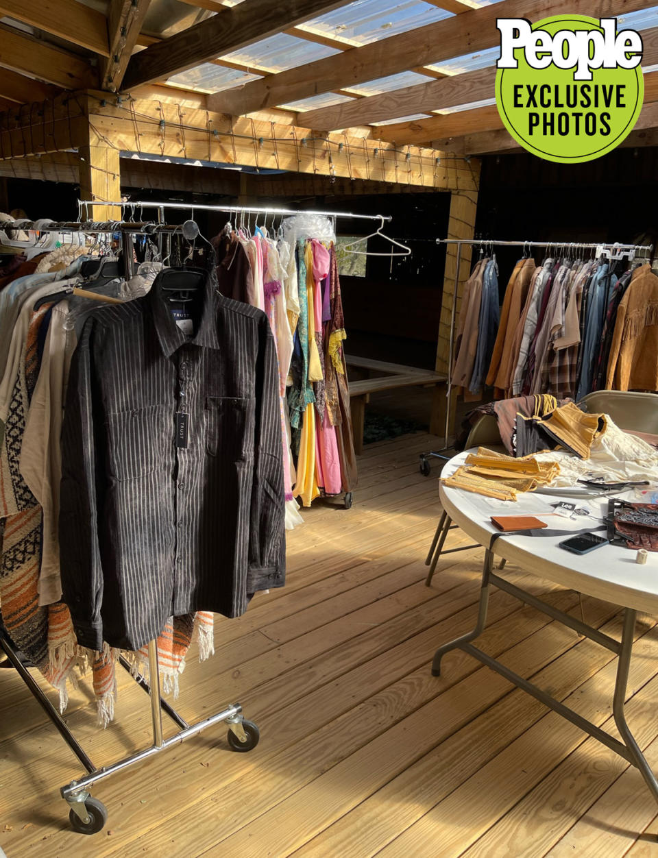 <p>Here's a look at the wardrobe for everyone on the shoot! I loved the old Western style.</p>