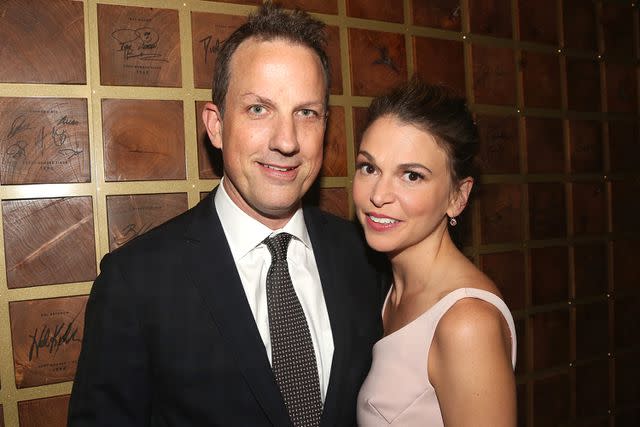 <p>Bruce Glikas/WireImage</p> Sutton Foster and Ted Griffin at the "Thoroughly Modern Millie" 15th anniversary reunion concert after party