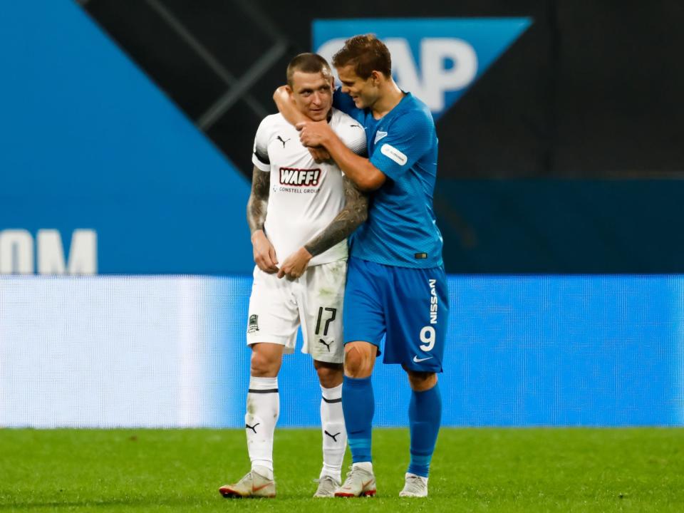 Russian soccer players Alexander Kokorin and Pavel Mamayev.