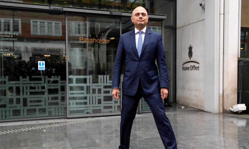 Sajid Javid outside the Home Office