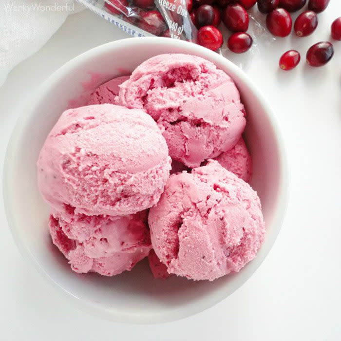 <p>Everyone loves a scoop of ice cream <a rel="nofollow noopener" href="https://www.redbookmag.com/food-recipes/recipes/a14427/pies-in-jars-recipes/" target="_blank" data-ylk="slk:with their pie;elm:context_link;itc:0;sec:content-canvas" class="link ">with their pie</a>. Make it more seasonal with this cranberry version. </p><p><strong>Get the recipe at <a rel="nofollow noopener" href="http://wonkywonderful.com/thanksgiving-dessert-recipe-cranberry-ice-cream/" target="_blank" data-ylk="slk:Wonky Wonderful;elm:context_link;itc:0;sec:content-canvas" class="link ">Wonky Wonderful</a>.</strong></p>