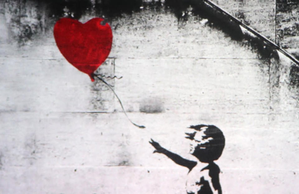 Banksy&#39;s Red Heart Balloon credit:Bang Showbiz