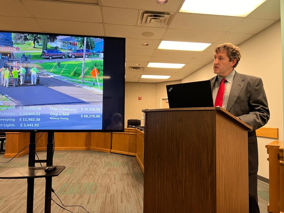 Orrville Service Department Superintendent Ryan Immel presents an overview of 2022 at the March 6, 2023 City Council meeting.