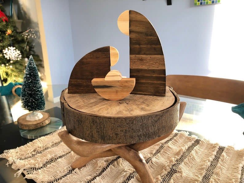 Modern Wood Nativity Set