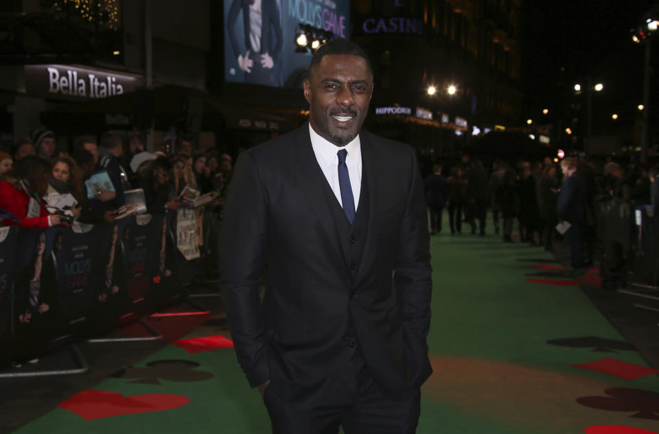 FILE - Idris Elba arrives at the premiere of "Molly's Game" in London on Dec. 6th, 2017. Elba turns 48 on Sept. 6, 2020. (Photo by Joel C Ryan/Invision/AP, File)