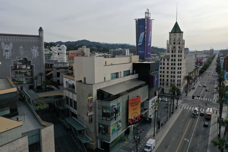 Hollywood Boulevard, typically packed with tourists, is seen empty during the global outbreak of coronavirus disease (COVID-19), in Hollywood, Los Angeles