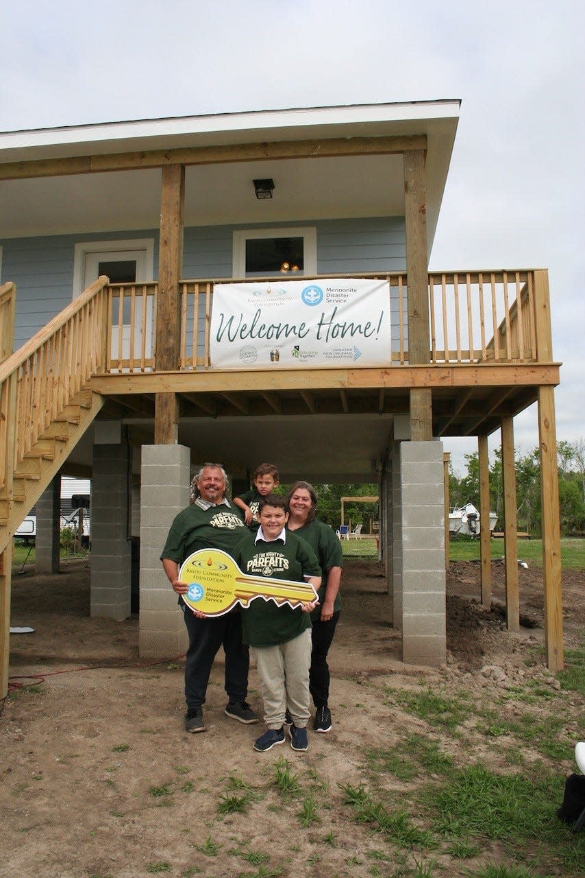 The Parfaits along with their two young sons lost their home and all belongings along Bayou Grand Caillou in Dulac during the Category 4 storm.