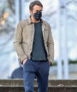 <p>Ryan Reynolds hits the Vancouver, Canada, set of his new film, <em>The Adam Project</em>, on Tuesday.</p>