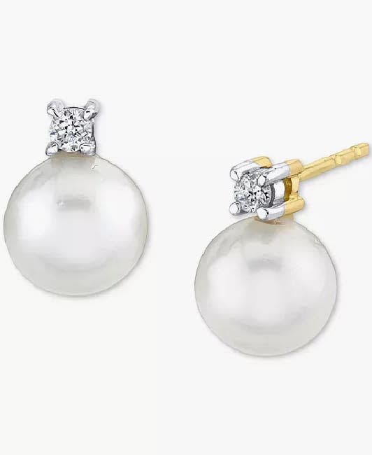 meghan markle queen pearl diamond stud earrings dupes macys