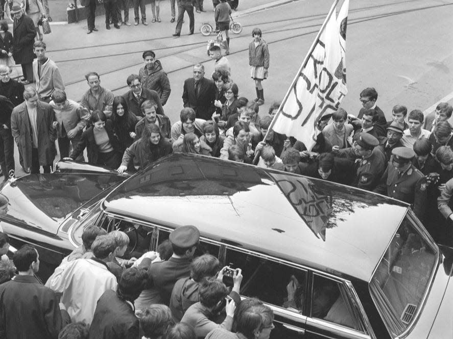 The Rolling Stones limo in Zurich in 1967.