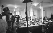 This is the special press room setup in the basement of the Methodist church on Jan. 4, 1970 at Edgartown where a corps of newsmen will use the facilities for coverage of inquest into the death of Mary Jo Kopechne who died July 18, 1969, when Sen. Edward Kennedy’s car plunged into a Martha’s Vineyard pond. (Photo: AP)