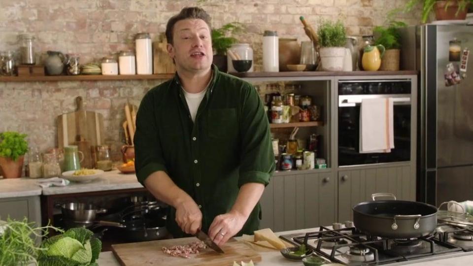 Jamie Oliver filming Keep Cooking and Carry On