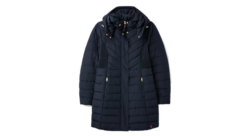 Dartwell Padded Longline Coat with Hood 