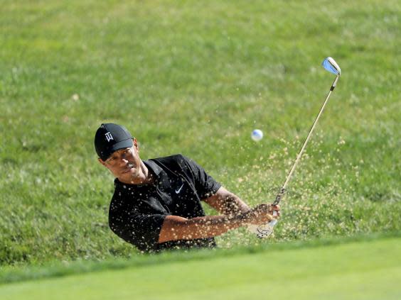 Tiger Woods plays in a practice round at Muirfield Village (Getty)