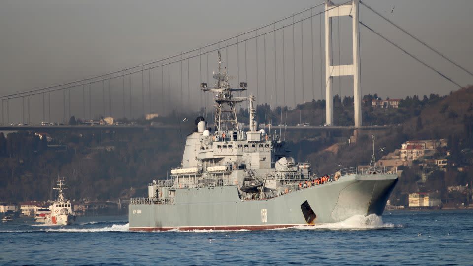 The Russian landing ship Caesar Kunikov, reportedly sunk by Ukraine. - Yoruk Isik/Reuters