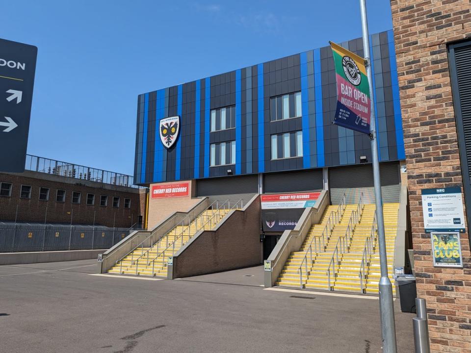 Plough Lane, the home of AFC Wimbledon, taken on Google Pixel Fold (Alan Martin)